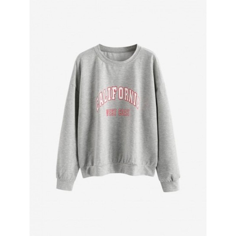 Letter Graphic Drop Shoulder French Terry Sweatshirt