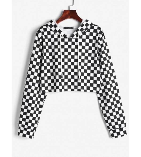 Cropped Checkerboard Hoodie