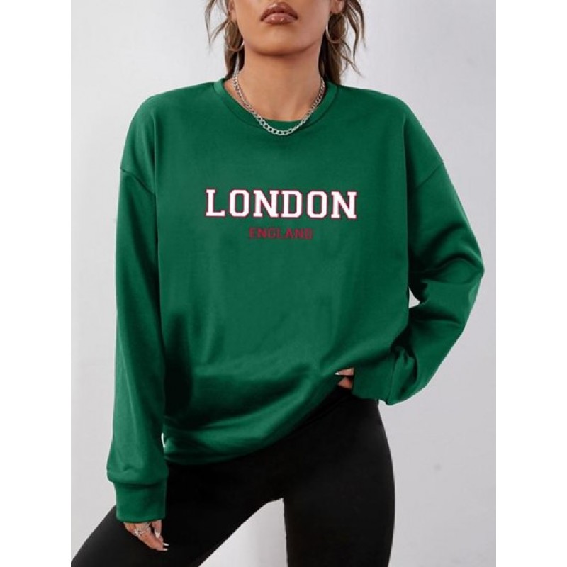 London Print Pullover Sweatshirt