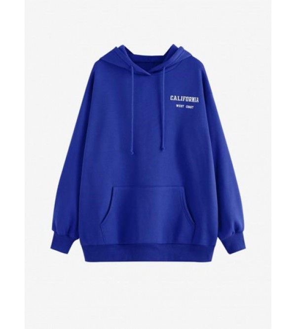 Kangaroo Pocket Letter Print Oversized Hoodie