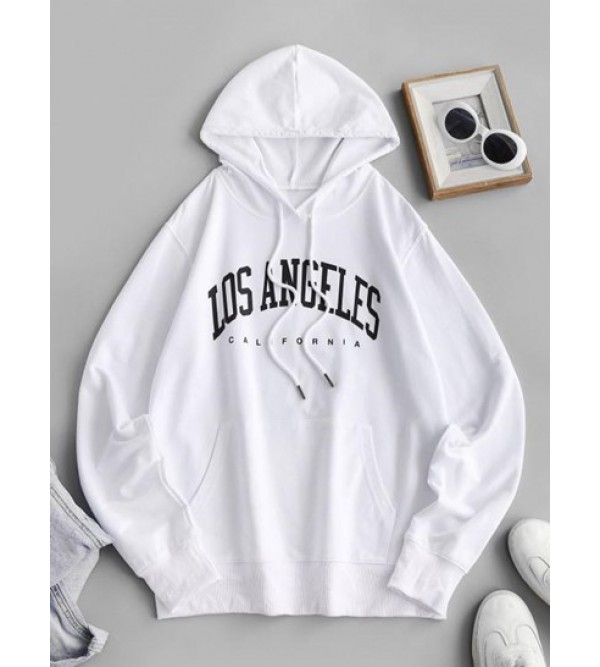 Cotton LOS ANGELES Graphic Pocket Hoodie