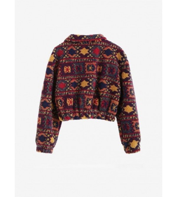 Christmas Snowflake Tribal Half Zip Teddy Sweatshirt