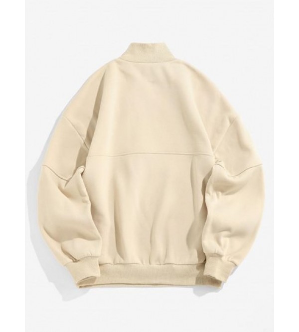 High Neck Half Zipper Pullover Sweatshirt