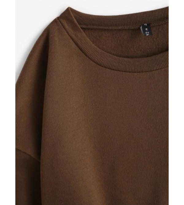 Fleece Lined Oversized Drop Shoulder Sweatshirt