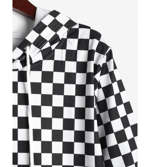 Cropped Checkerboard Hoodie