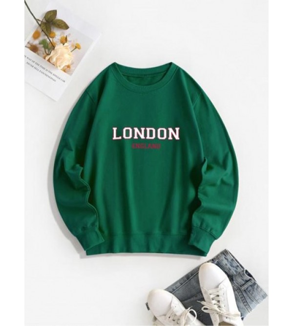 London Print Pullover Sweatshirt