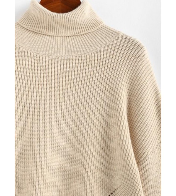 Lantern Sleeve Turtleneck Sweater