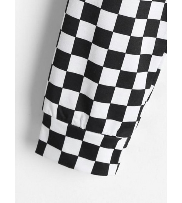 Cropped Checkerboard Hoodie